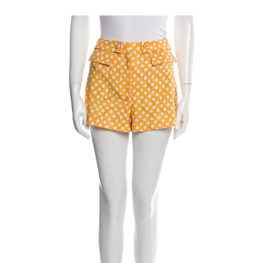 Moschino Couture High Waist Orange Polka Dot Shorts 40